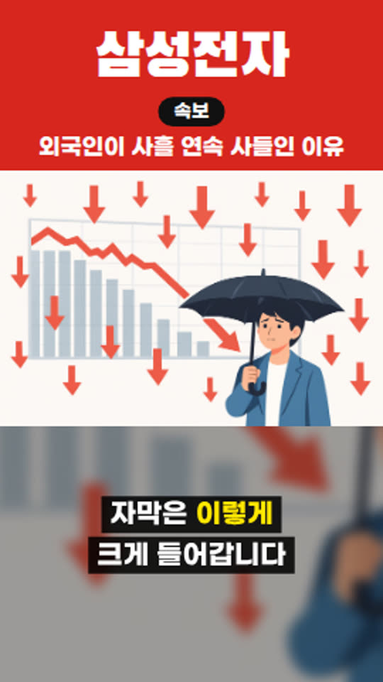 쇼츠 템플릿 — 속보 레드형: 빨간 상단에 흰 종목명과 «속보» 알약